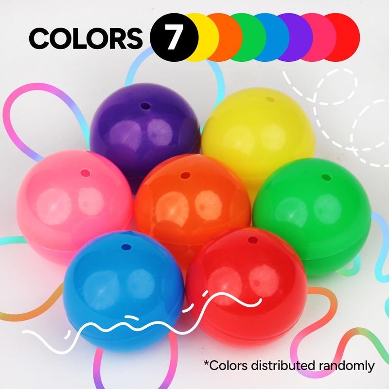 Entervending Empty Colored Round Capsules 2 inch 50 pcs Bulk 7 Colors Capsule for Gumball Machines Plastic Containers 50 mm - Image 4